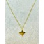 Çiçekli Çelik Kolye, 41 cm Gold