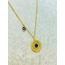 Nazar Boncuklu Çelik Kolye, 42 cm Gold
