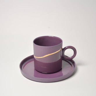 Pure Mini Fincan / Mürdüm - Gold