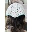 crochet beyaz üçgen bandana