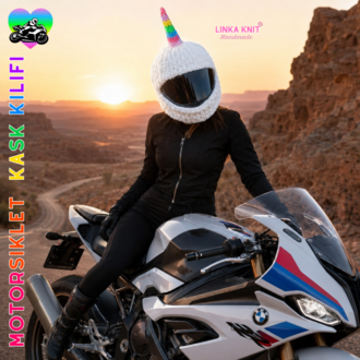 Rainbow Unicorn Motorsiklet Kask Kılıfı,Eğlenceli Kask Koruyucu,Motor Kaskı Üzerine