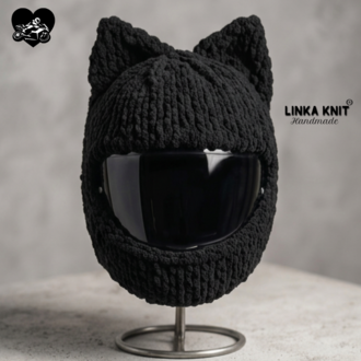 Kara Kedi Motorsiklet Kask Kılıfı,Eğlenceli Kask Koruyucu,Motor Kaskı Üzerine
