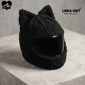 Kara Kedi Motorsiklet Kask Kılıfı,Eğlenceli Kask Koruyucu,Motor Kaskı Üzerine