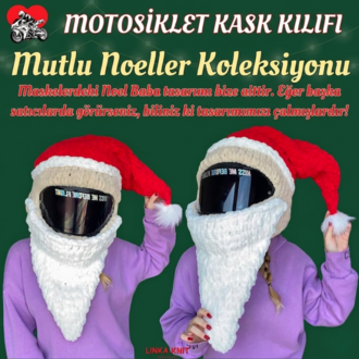 Noel Baba Motorsiklet Kask Kılıfı,Eğlenceli Kask Koruyucu,Motor Kaskı Üzerine