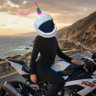 Rainbow Unicorn Motorsiklet Kask Kılıfı,Eğlenceli Kask Koruyucu,Motor Kaskı Üzerine