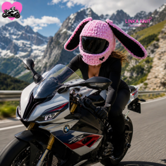 Tavşan Kulaklı Kalpli Motorsiklet Kask Kılıfı,Eğlenceli Kask Koruyucu,Motor Kaskı Üzerine
