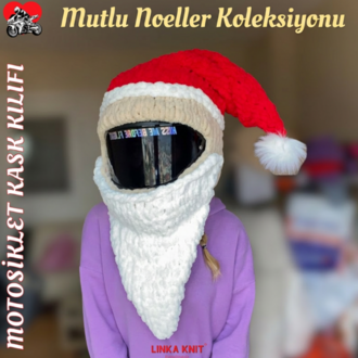 Noel Baba Motorsiklet Kask Kılıfı,Eğlenceli Kask Koruyucu,Motor Kaskı Üzerine