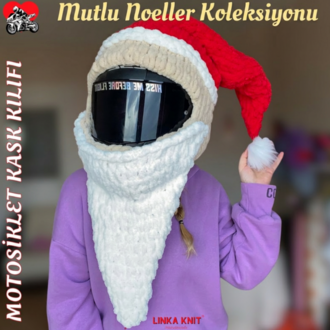 Noel Baba Motorsiklet Kask Kılıfı,Eğlenceli Kask Koruyucu,Motor Kaskı Üzerine