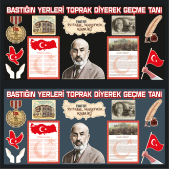 12 Mart İstiklal Marşı'nın Kabulü ve Mehmet Akif Ersoy Pano Seti