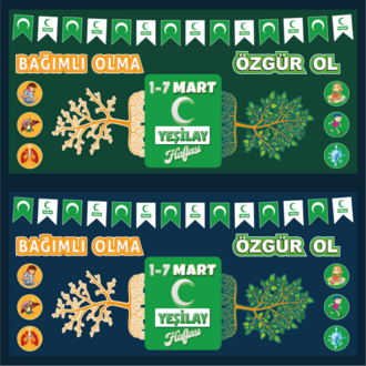 1-7 Mart Yeşilay Haftası Pano Seti – "Bağımlı Olma, Özgür Ol"