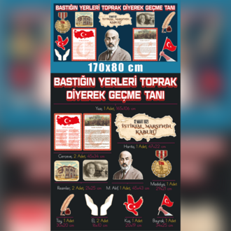 12 Mart İstiklal Marşı'nın Kabulü ve Mehmet Akif Ersoy Pano Seti