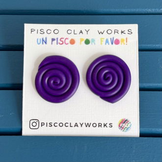 Mother Earth Pachamama Studs - Eggplant