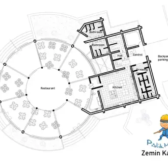 Yuvarlak Form Restoran Projesi ( DWG İndir )