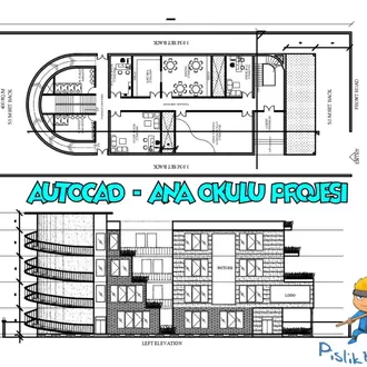 3 Katlı - Anaokulu Projesi (AutoCAD DWG İndir)