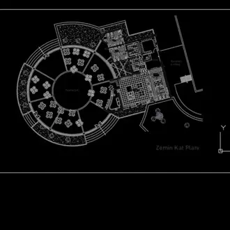 Yuvarlak Form Restoran Projesi ( DWG İndir )