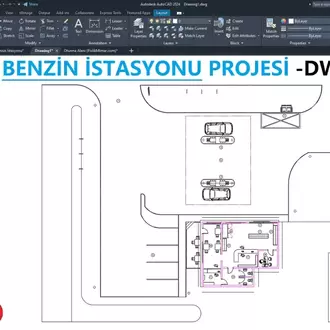 Benzin İstasyonu Projesi (Premium) DWG İndir