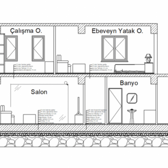 2 Katlı Villa Projesi - Plan, Kesit ve Görünüş Çizimleri