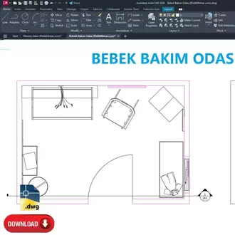Bebek Bakım Odası Projesi - DWG Çizim Seti