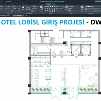 Otel Lobi Projesi (DWG İndir)