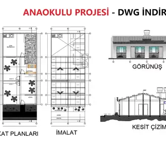 Çelik - Anaokulu Uygulama Projesi (DWG İndir)