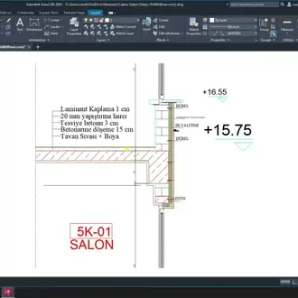 1/20 Ölçek Cephe Sistem Detayı – PDF Çizim Seti (DWG İNDİR)
