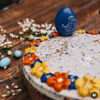 Mavi Yumurtalı Seramik El Yapımı Sunumluk 16 cm