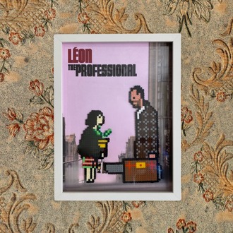 El Yapımı Perler Boncuk Léon: The Professional Film Posteri – Çerçeveli Duvar Dekoru 30x40 cm