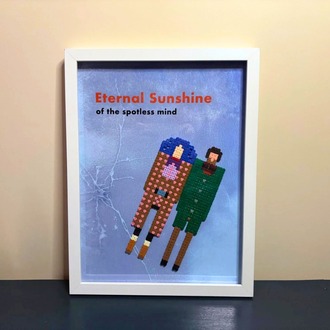  Eternal Sunshine of the Spotless Mind Perler Boncuk Tablo – El Yapımı Piksel Film Posteri