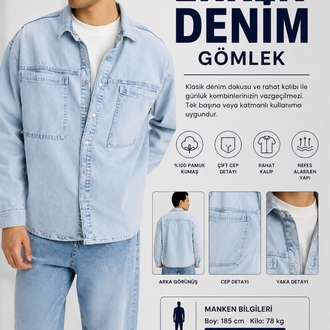 ERKEK  DENIM GÖMLEK