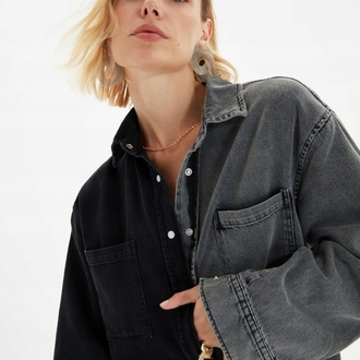 ÇİFT RENK OVERSIZE GÖMLEK