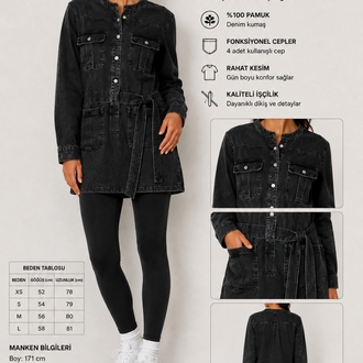 RIVER ISLAND BAYAN DENIM TUNİK