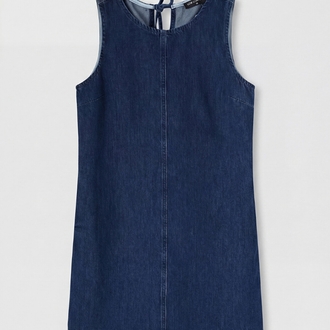 LCW Comfort Bisiklet Yaka Mini Jean Elbise