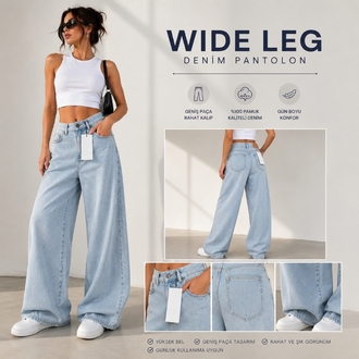 BAYAN WIDE LEG KOT PANTOLON
