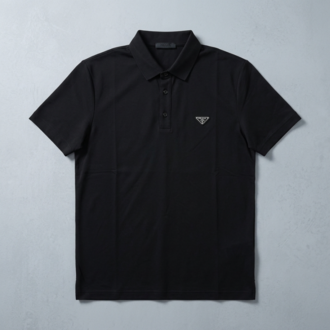 PRD Metal Logolu İthal Tensel Polo Tişört – Siyah