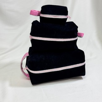 Pomélie Classic Orta Boy – Kadife Siyah Pembe