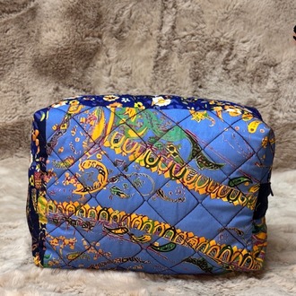 Pomélie Classic Büyük Boy – Kapitone Boho Mavi