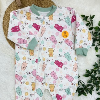 KIZ BEBEK 2 TOG AYICIK DESENLİ UYKU TULUMU %100 PAMUK KUMAŞ