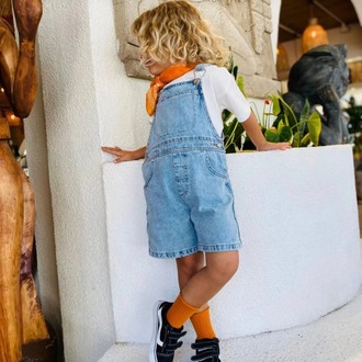 KIZ ÇOCUK SALOPET ŞORTLU KOT TULUM