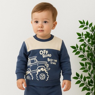 ERKEK BEBEK PAMUKLU ALT - ÜST TAKIM BEBEK EŞOFMAN TAKIMI