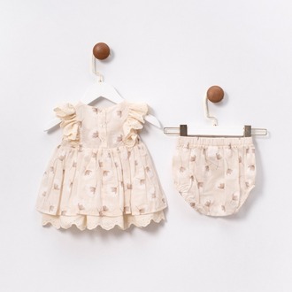 KIZ BEBEK ÇİÇEK DESENLİ KİLOTLU 2Lİ PAMUKLU TAKIM