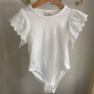 KIZ ÇOCUK KISA KOLLU ÇITÇITLI BODY