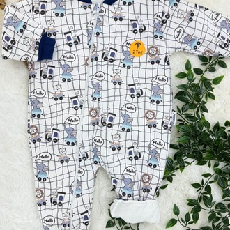 ERKEK BEBEK 2 TOG ARABA DESENLİ UYKU TULUMU %100 PAMUK KUMAŞ