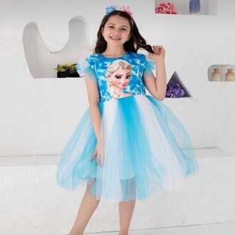 KIZ ÇOCUK KARLAR ÜLKESİ ELSA KOSTÜMÜ PARTİ ELBİSESİ DOĞUMGÜNÜ ELBİSESİ 