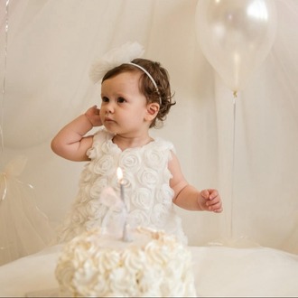 EKRU KIZ BEBEK 3D GÜL DETAYLI TAKIM ÖZEL GÜN FOTORAF ÇEKİMİ DOĞUMGÜNÜ