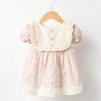 KIZ BEBEK FİSTO DETAYLI PAMUKLU ELBİSE