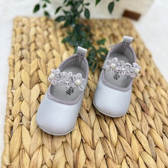 KIZ BEBEK ÇİÇEK DETAYLI ÖZEL GÜN AYAKKABISI