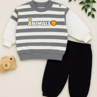 ERKEK BEBEK ALT - ÜST 2'Lİ TAKIM PAMUKLU KUMAŞ 