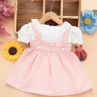 KIZ BEBEK DANTEL DETAYLI PAMUKLU ELBİSE