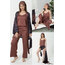 Leopar desen 7li saten set 