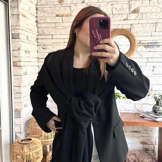 Blazer şal detaylı